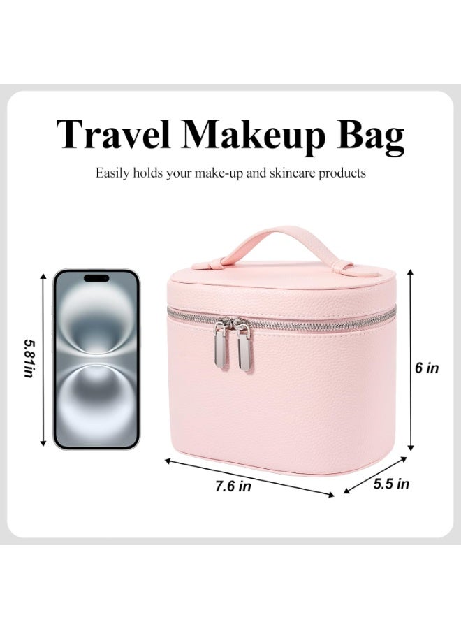 حقيبة مكياج، حقيبة سفر مكياج مع مقصورات ومقبض، حقائب تنظيم مكياج المحمولة، حقيبة أدوات تنظيف للسيدات - Image 2